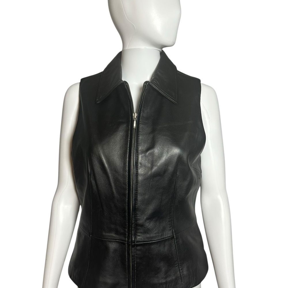 Apt. 9 Women's Black Leather Vest